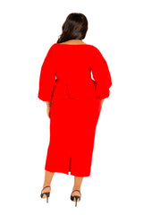 Off Shoulder Peplum Midi Dress