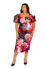 Floral Scuba Midi Dress