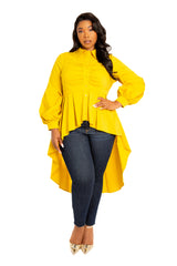 High-Low Peplum Blouse