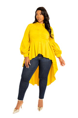 High-Low Peplum Blouse