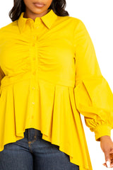 High-Low Peplum Blouse