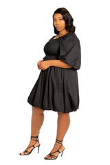 Smocked Puff Sleeve Bubbled Dress