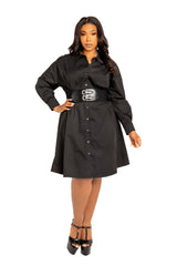 Cinch Waist Belt Shirt Dress