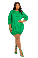 Bubbled Poplin Mini Dress