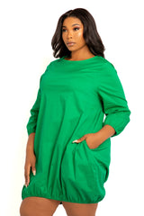 Bubbled Poplin Mini Dress