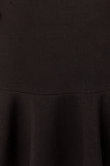 Buxom Couture Curvy Women Plus Size Scuba Hoodie and Peplum Skirt Set Black