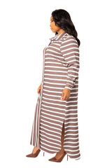 Mixed Stripe Maxi Shirt Dress
