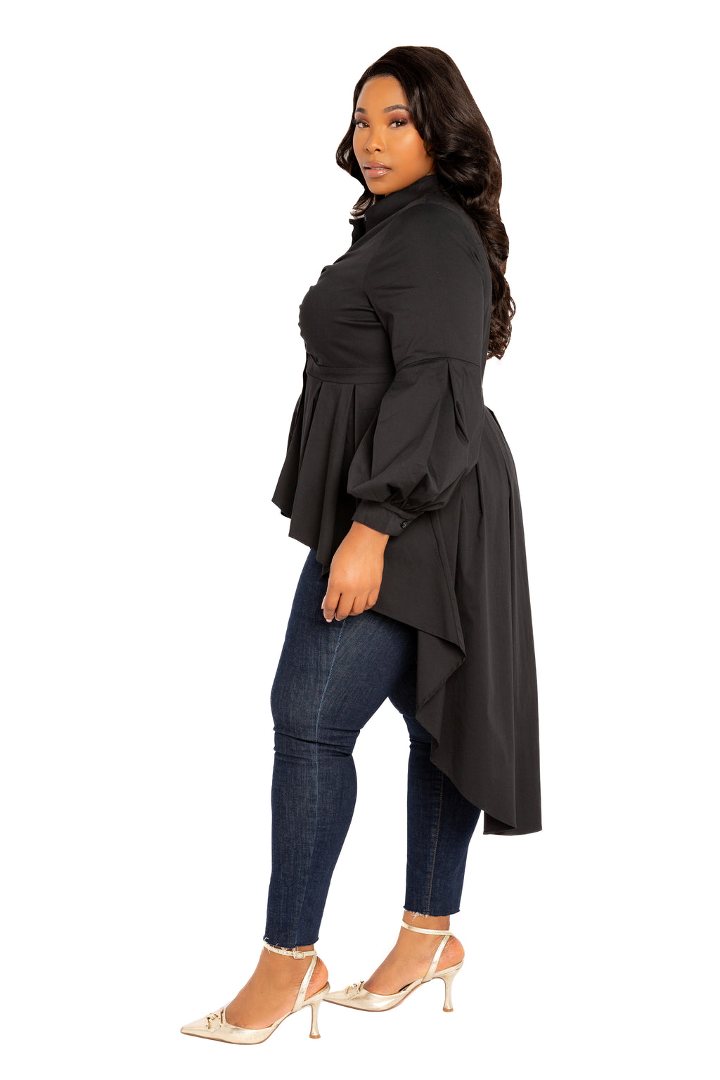 high low peplum blouse