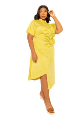 Asymmetrical Ruffle Shirt Dress