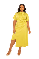 Asymmetrical Ruffle Shirt Dress