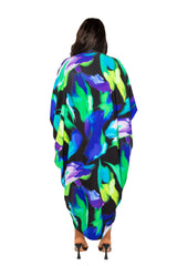 Printed Cinch Waist Kaftan Dress