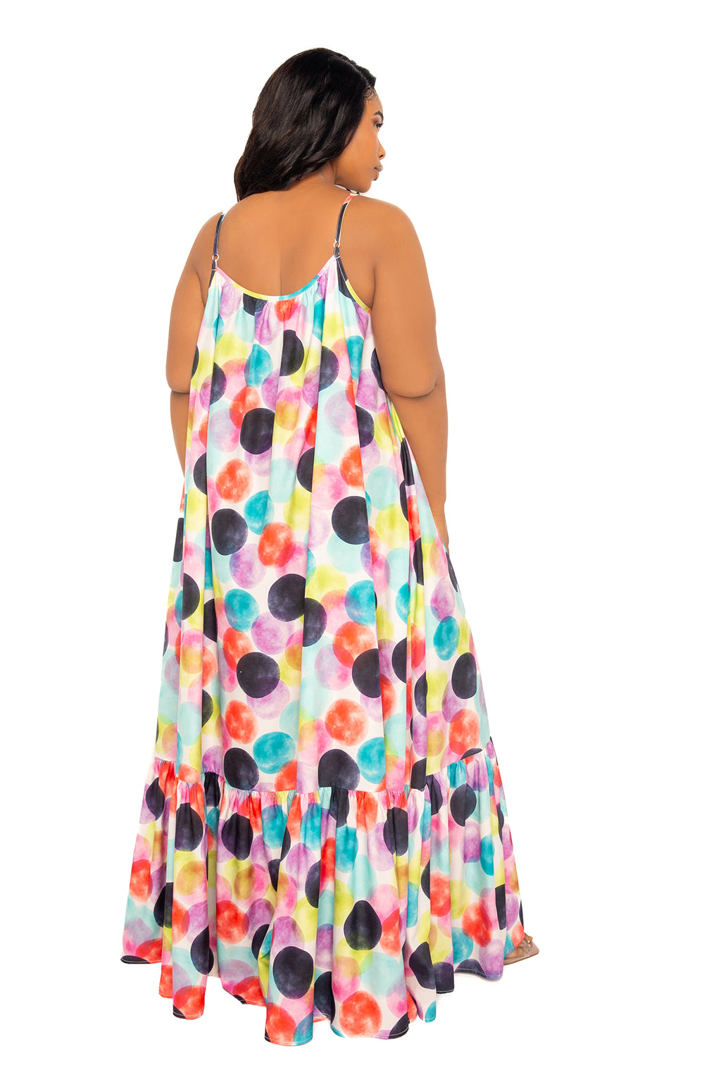 Buxom Couture Women's Polka Dot Voluminous Maxi Dress - Violet Multi