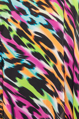 Buxom Couture Curvy Women Plus Size Neon Animal Print Robe Kimono Summer Loungewear Beachwear