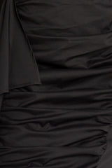 Puff Sleeve Asymmetric Ruffle Mini Dress