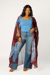 Floral Chiffon Kimono Cover-Ups