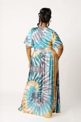 Tie-dye Tie-Front Top and Skirt Set