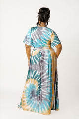 Tie-dye Tie-Front Top and Skirt Set