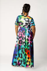 Animal Print Tie-Front Top and Skirt Set