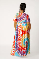 Tie-dye Tie-Front Top and Skirt Set