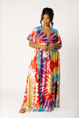 Tie-dye Tie-Front Top and Skirt Set