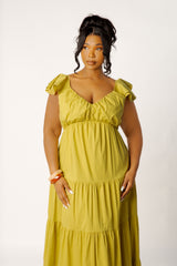 Flutter Sleeve Tiered Maxi Dress