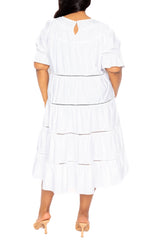 Tiered Poplin Dress