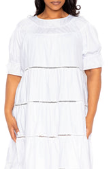 Tiered Poplin Dress