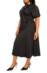 Asymmetrical Ruffle Shirt Dress