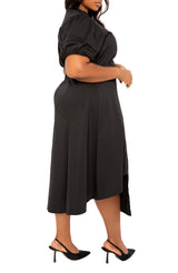 Asymmetrical Ruffle Shirt Dress