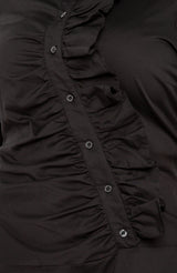 Asymmetrical Ruffle Shirt Dress