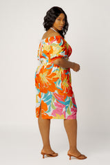 Floral Off Shoulder Dress with Back Bows