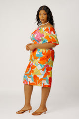 Floral Off Shoulder Dress with Back Bows