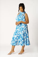 Floral Halter Neck Midi Dress