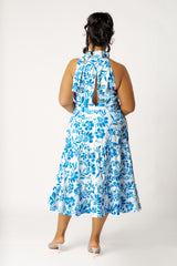 Floral Halter Neck Midi Dress