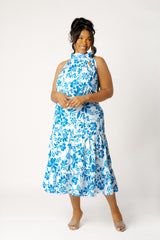 Floral Halter Neck Midi Dress