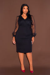 Tulle Sleeve Sheath Dress