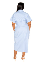 Tie Waist Stripe Shirt Dress