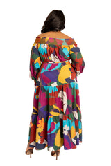 Floral Smocked Off Shoulder Dress