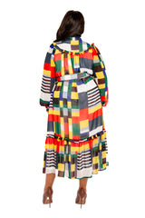 Plaid Ruffle Collar Shirt Dress