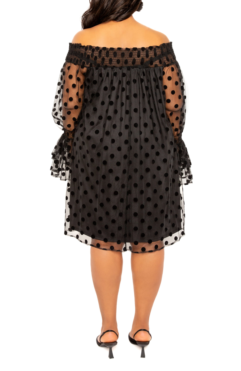 Chiffon Off Shoulder Polka Dot Maxi Dresses