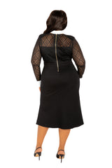 Collared Lace Midi Dress