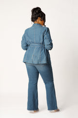 Belted Denim Blazer