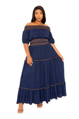 Smocked Top and Skirt Set