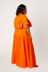 Pleated Cropped Top and Skirt Set