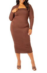 Modal Tube Dress and Shrug Set