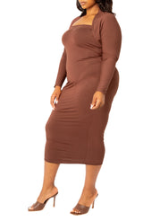 Modal Tube Dress and Shrug Set
