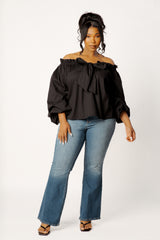 Off Shoulder Tie Blouse