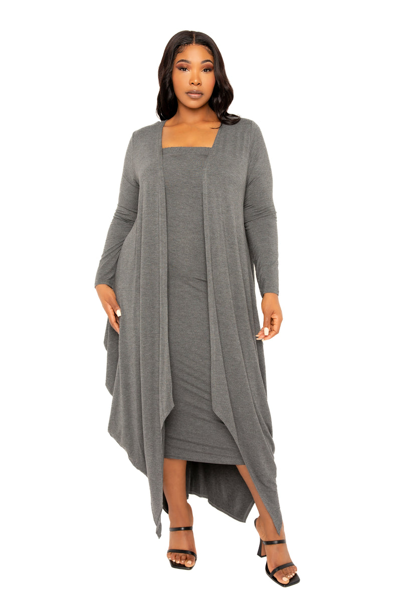 Plus size cascade cardigan outlet