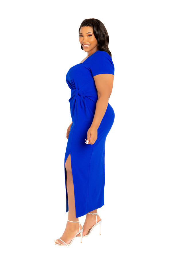 Gathered Waist Midi Dress