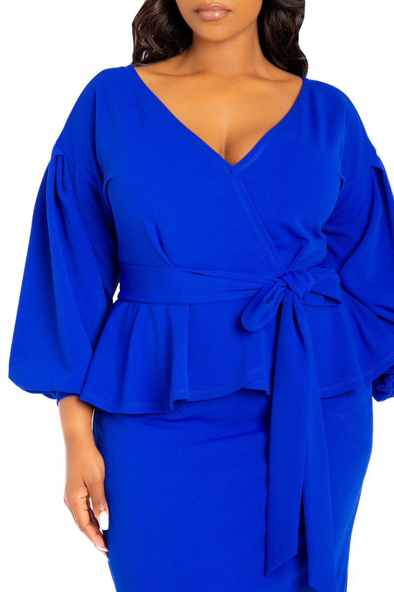 off shoulder peplum midi dress Buxom Couture Women's Plus Size Off Shoulder Peplum Midi Dress